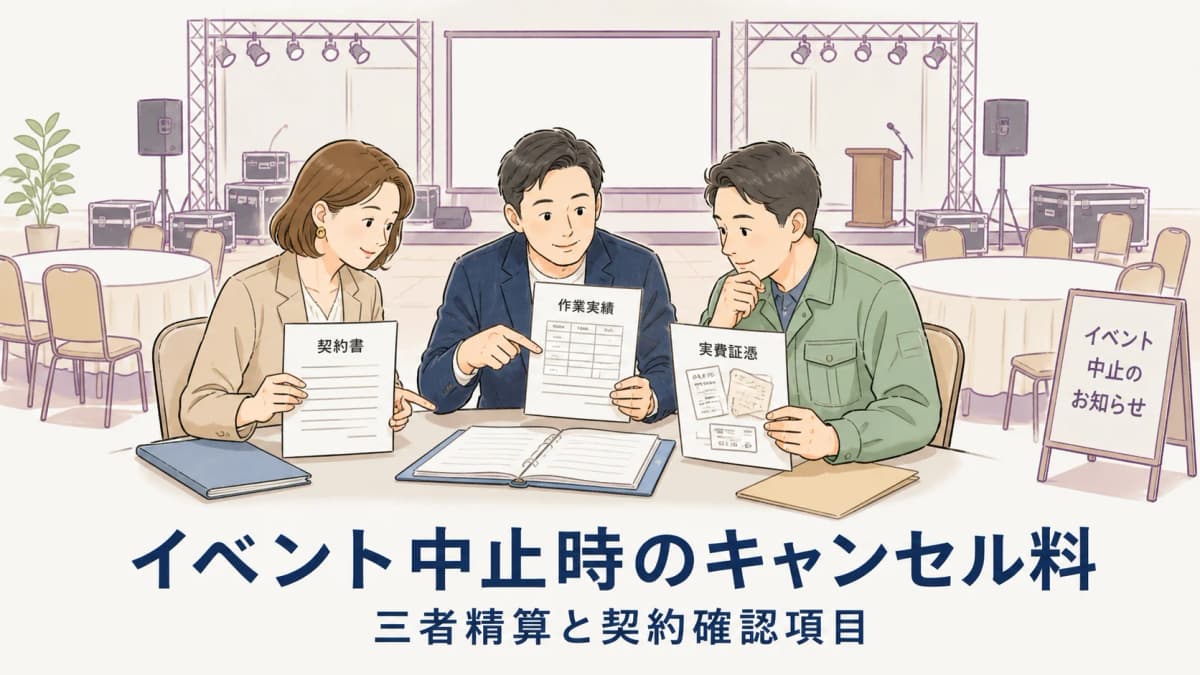 イベント中止時のキャンセル料|三者精算と契約確認項目