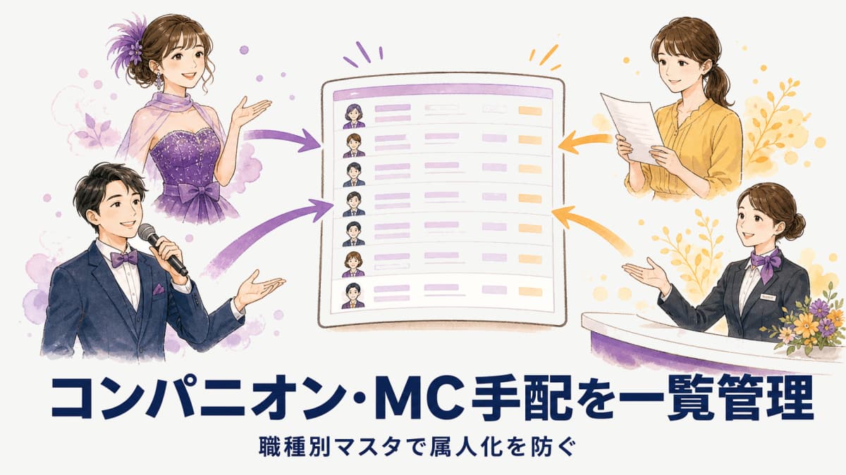 コンパニオン・MC手配の一覧管理|職種別マスタで属人化を防ぐ方法