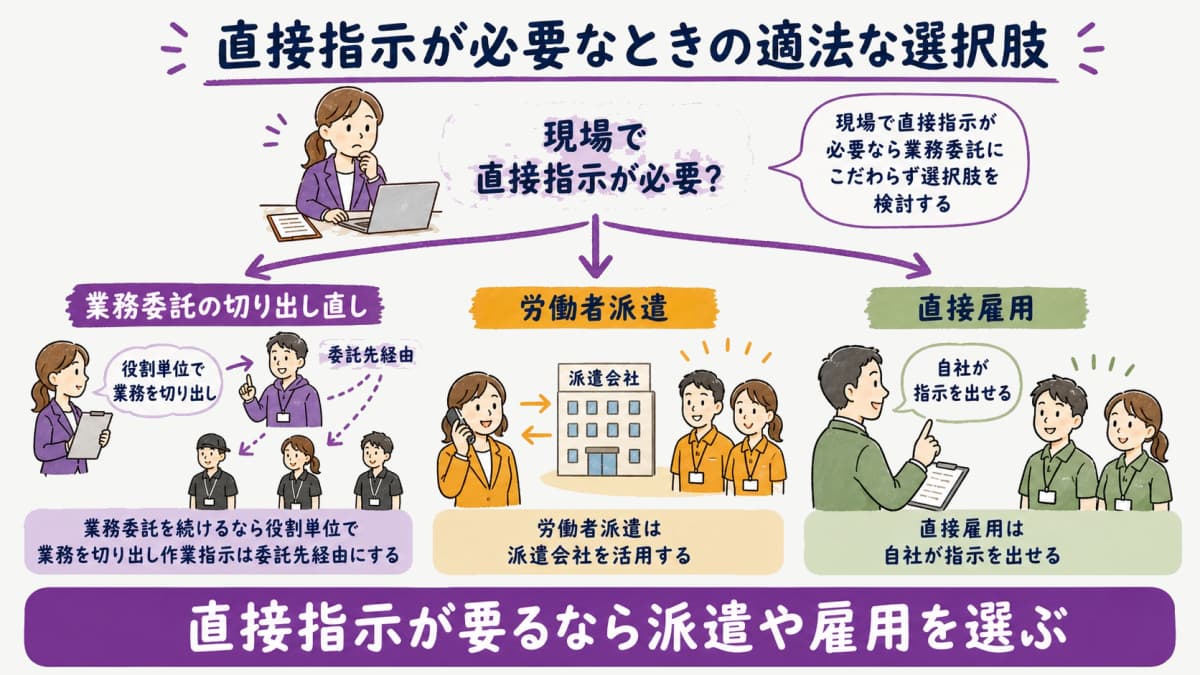 fig4:直接指示が必要なときの適法な選択肢の分岐図