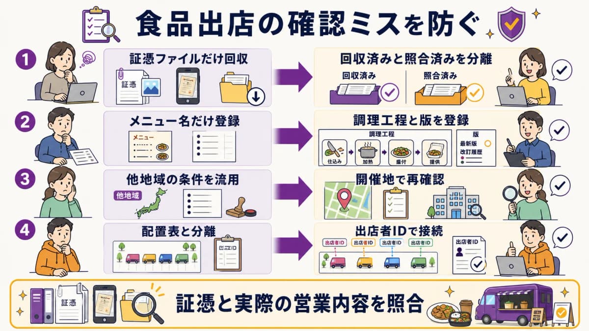 fig5:他地域の条件流用と証憑だけの確認を避ける食品出店の欠落例