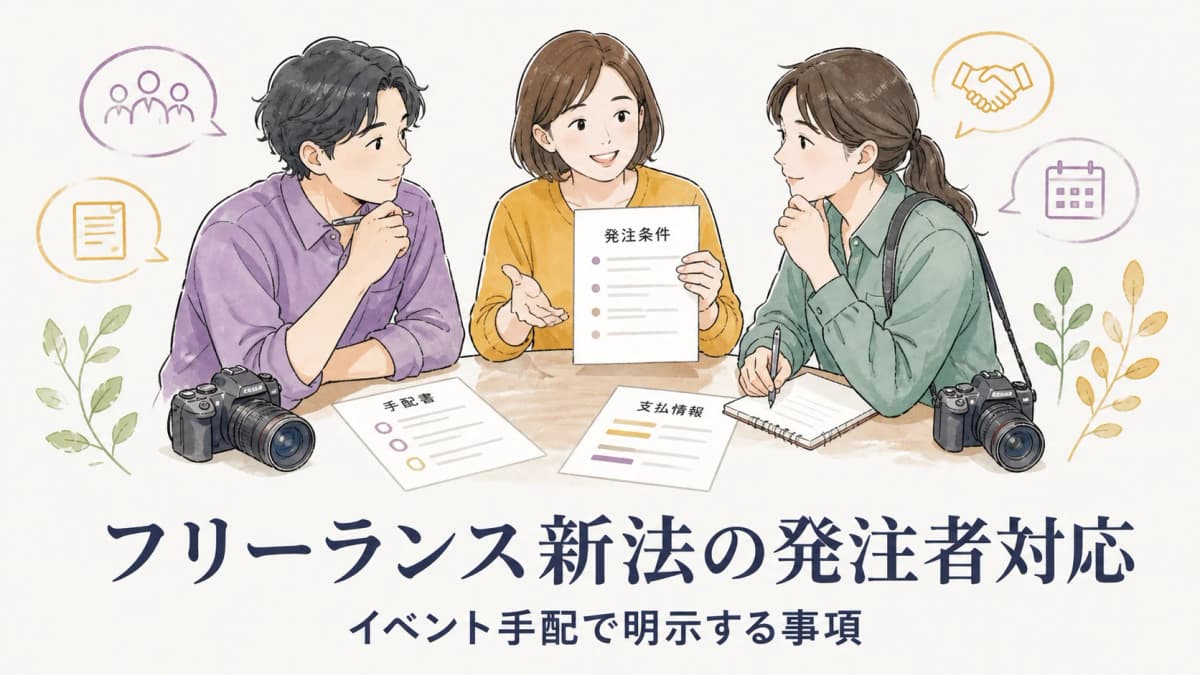フリーランス新法の発注者対応|イベント手配で明示する事項