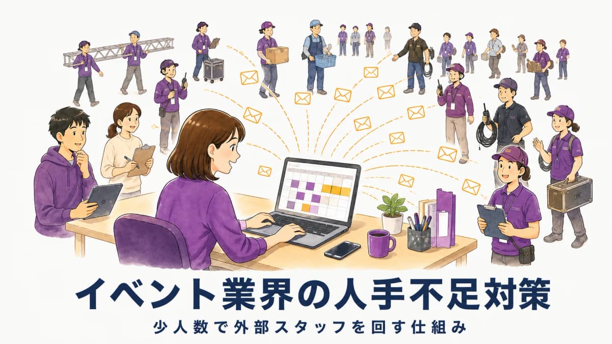 イベント業界の人手不足の原因と対策|少人数で外部スタッフを回す仕組み