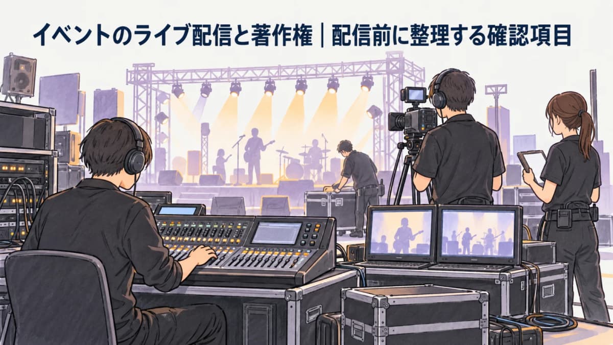 イベントのライブ配信と著作権|配信前に整理する確認項目