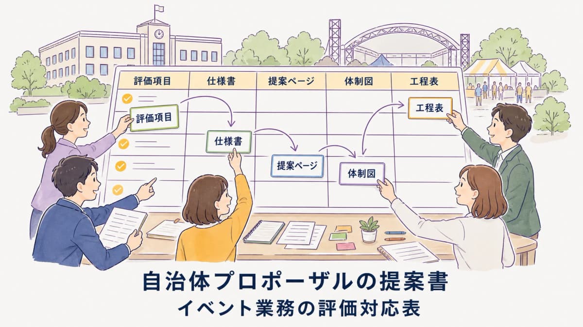 自治体プロポーザルの提案書|イベント業務の評価対応表
