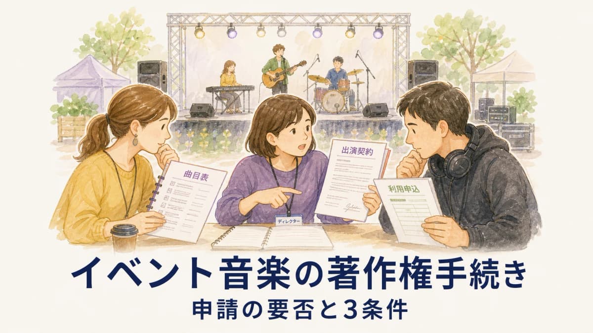 イベント音楽の著作権手続き|JASRAC申請の要否と3条件