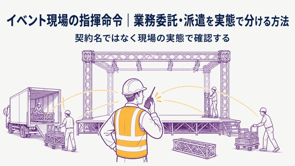 イベント現場の指揮命令|業務委託・派遣を実態で分ける方法