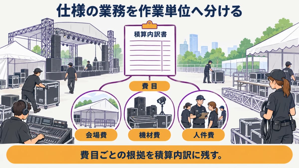 fig1:仕様の業務を作業単位へ分ける