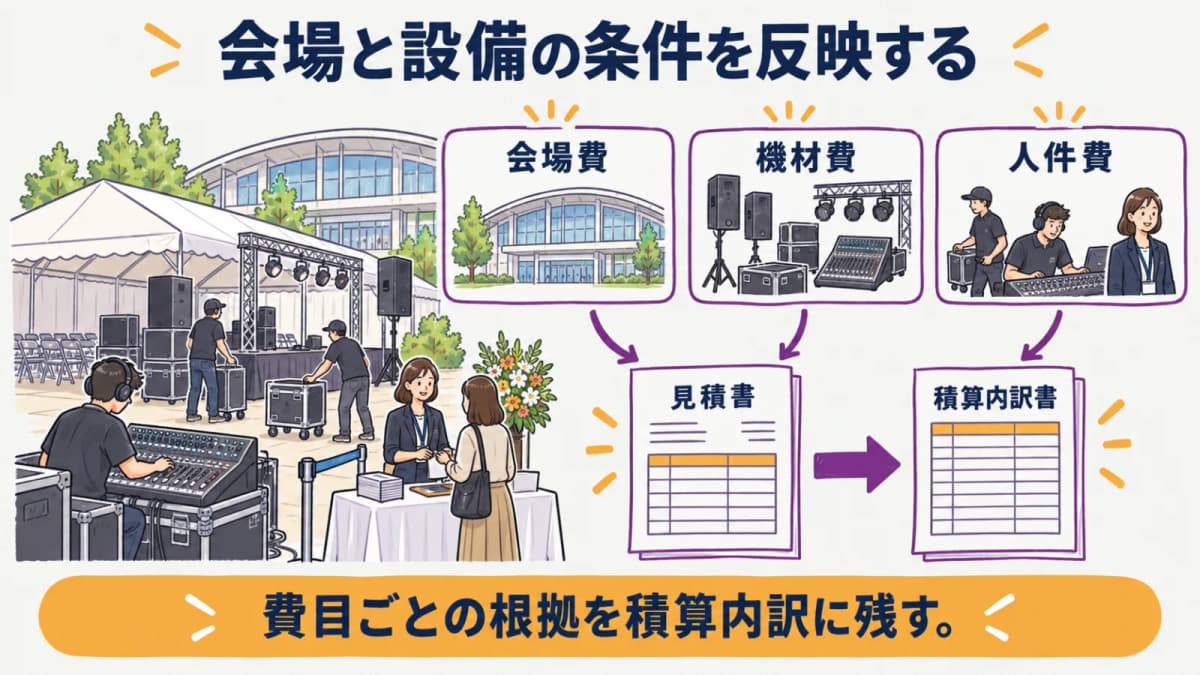 fig3:会場と設備の条件を反映する