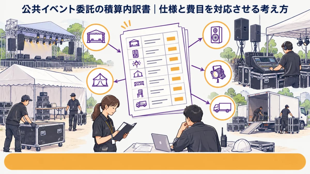 公共イベント委託の積算内訳書|仕様と費目を対応させる考え方