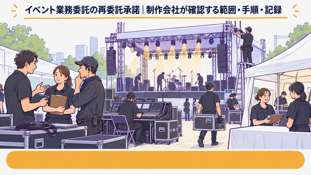イベント業務委託の再委託承諾|制作会社が確認する範囲・手順・記録