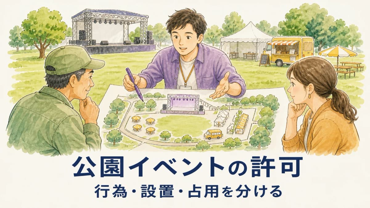 公園でイベントを開く許可とは|行為許可・占用許可と申請準備
