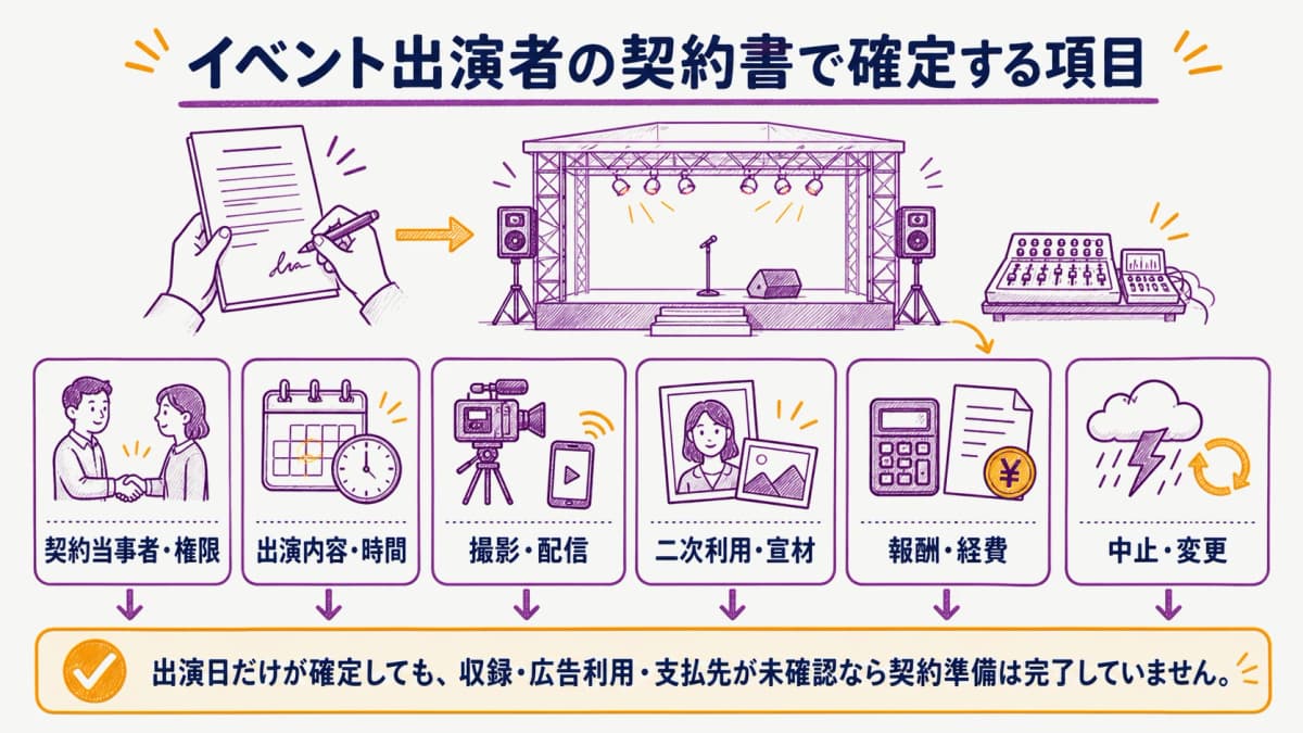 fig1:出演・撮影・支払条件を確定する早見表