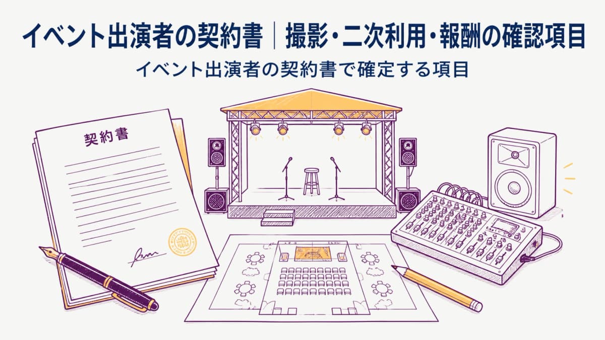 イベント出演者の契約書|撮影・二次利用・報酬の確認項目