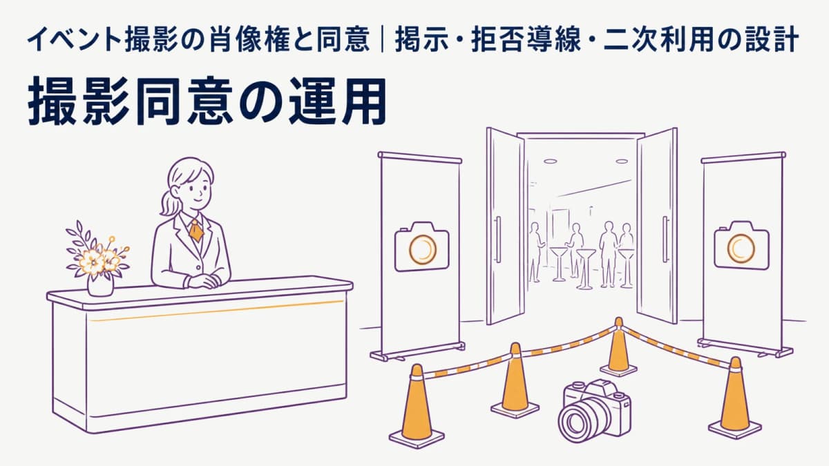 イベント撮影の肖像権と同意|掲示・拒否導線・二次利用の設計