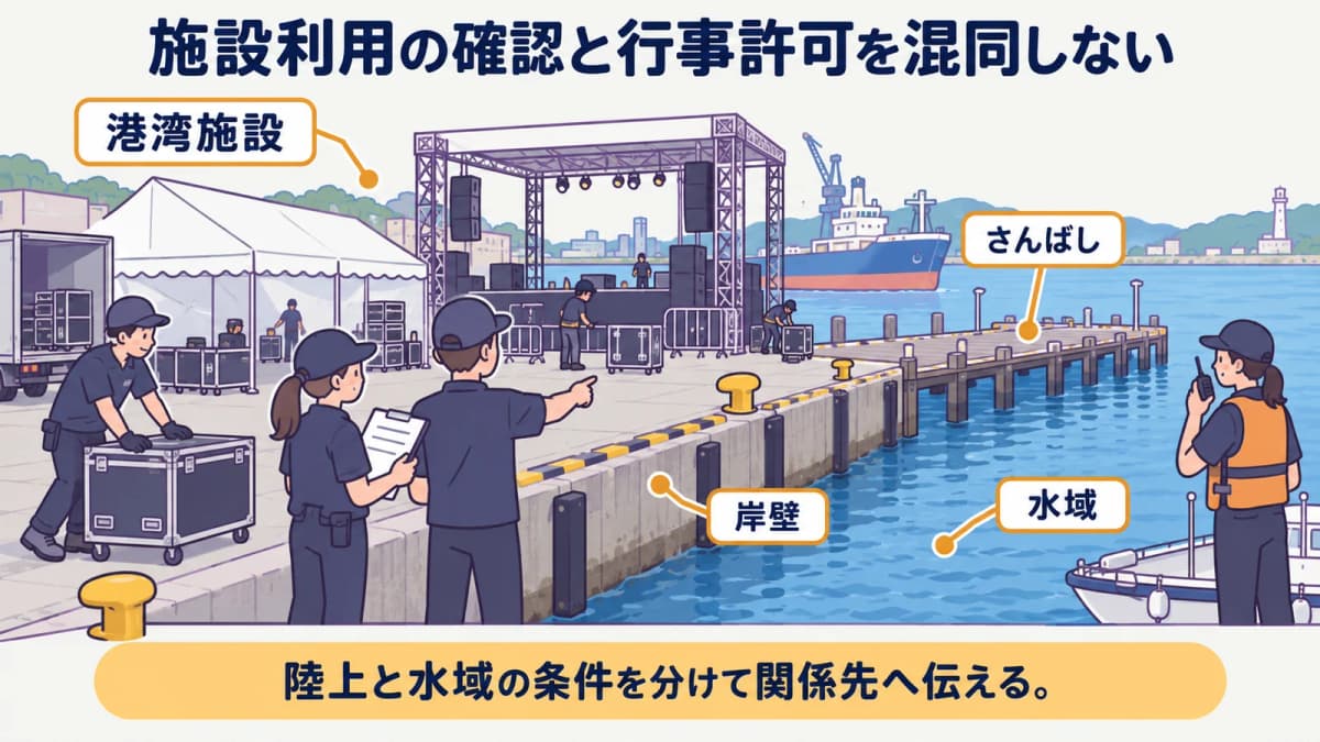 fig1:施設利用の確認と行事許可を混同しない