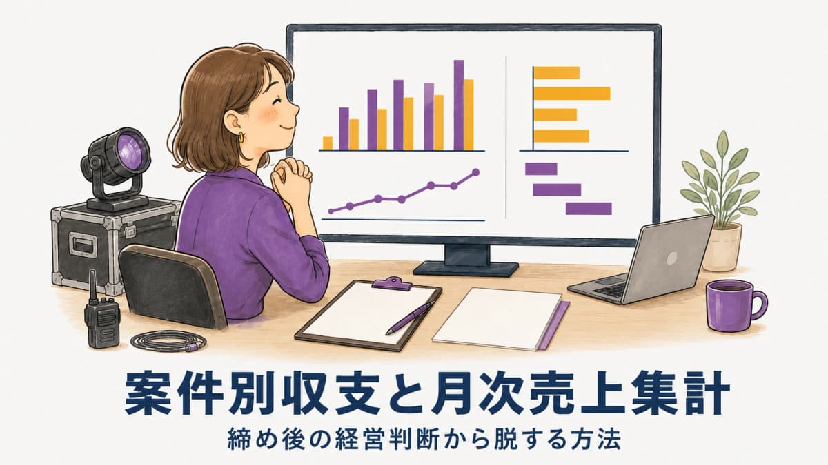 イベントの案件別収支管理と月次売上集計|締め後の経営判断から脱する方法