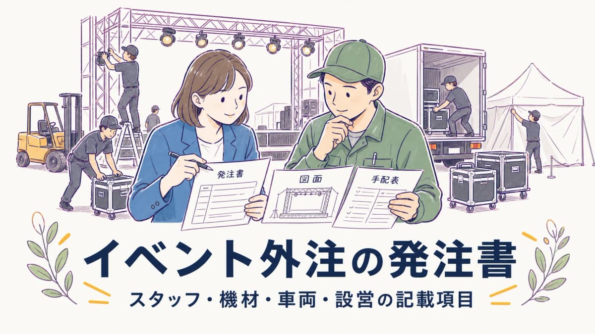 イベント外注の発注書|スタッフ・機材・車両・設営の記載項目