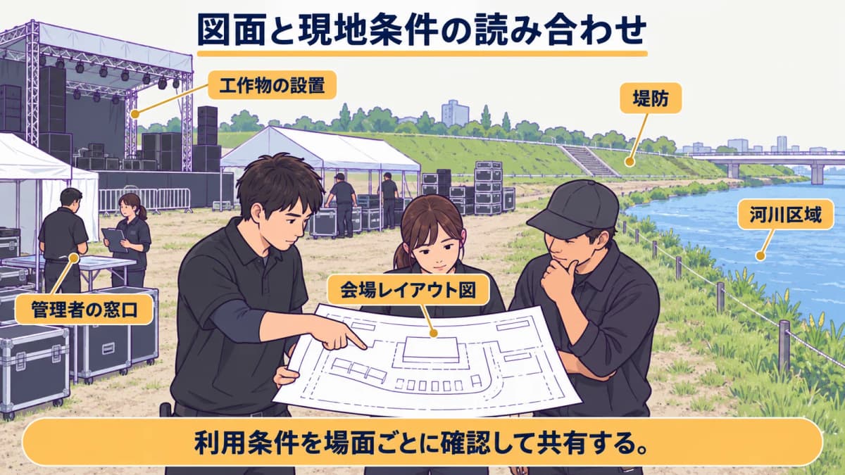 fig3:図面と現地条件の読み合わせ