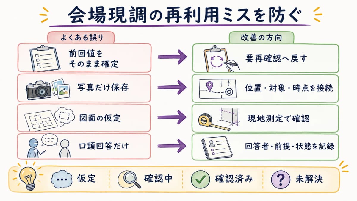 fig5:前回値の無確認流用と仮定・確認済みの混同を防ぐ状態対照図