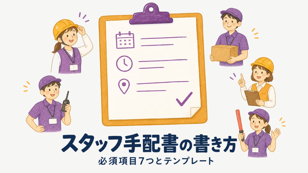 イベントスタッフ手配書の書き方|必須項目7つとテンプレート