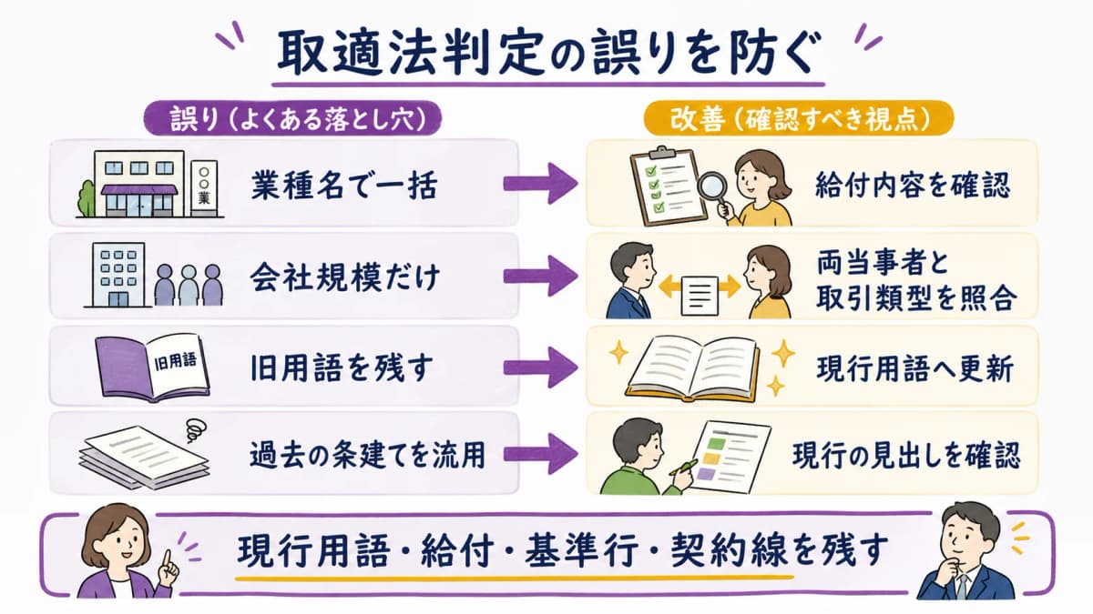 fig5:旧制度用語の残置と一部基準だけの判定を防ぐ新旧対照図