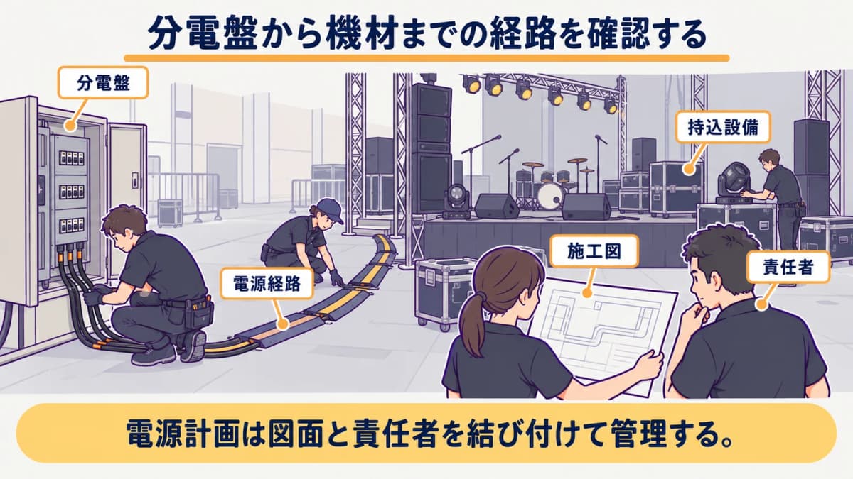 fig2:分電盤から機材までの経路を確認する