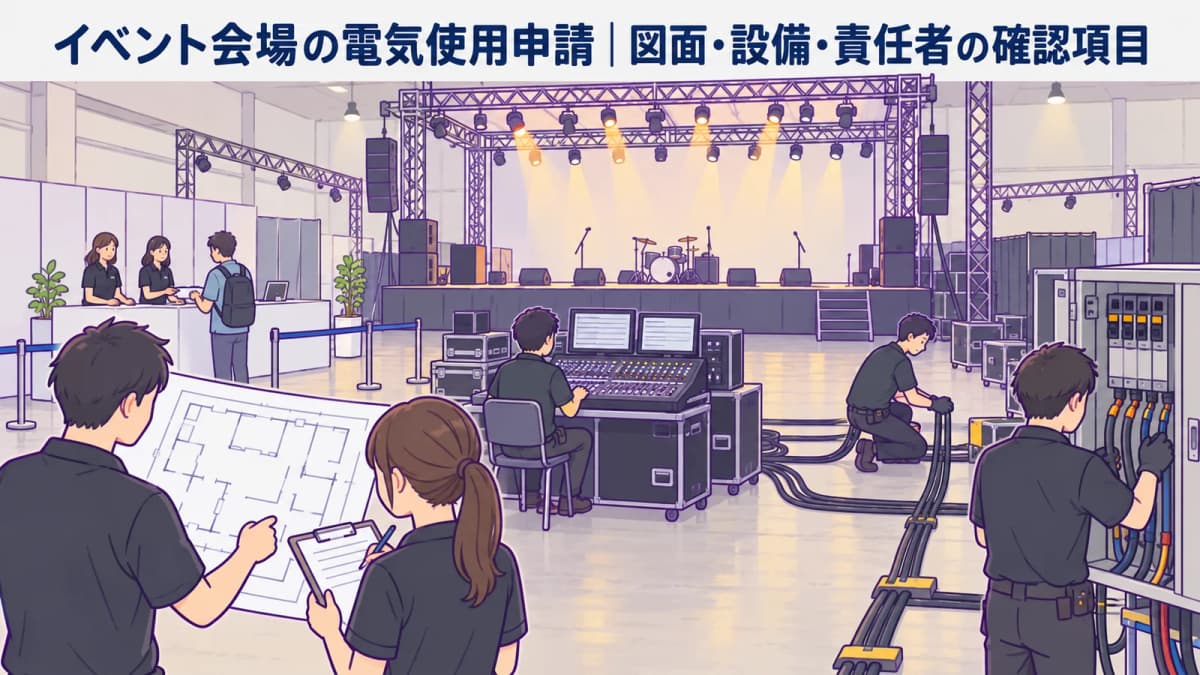 イベント会場の電気使用申請|図面・設備・責任者の確認項目