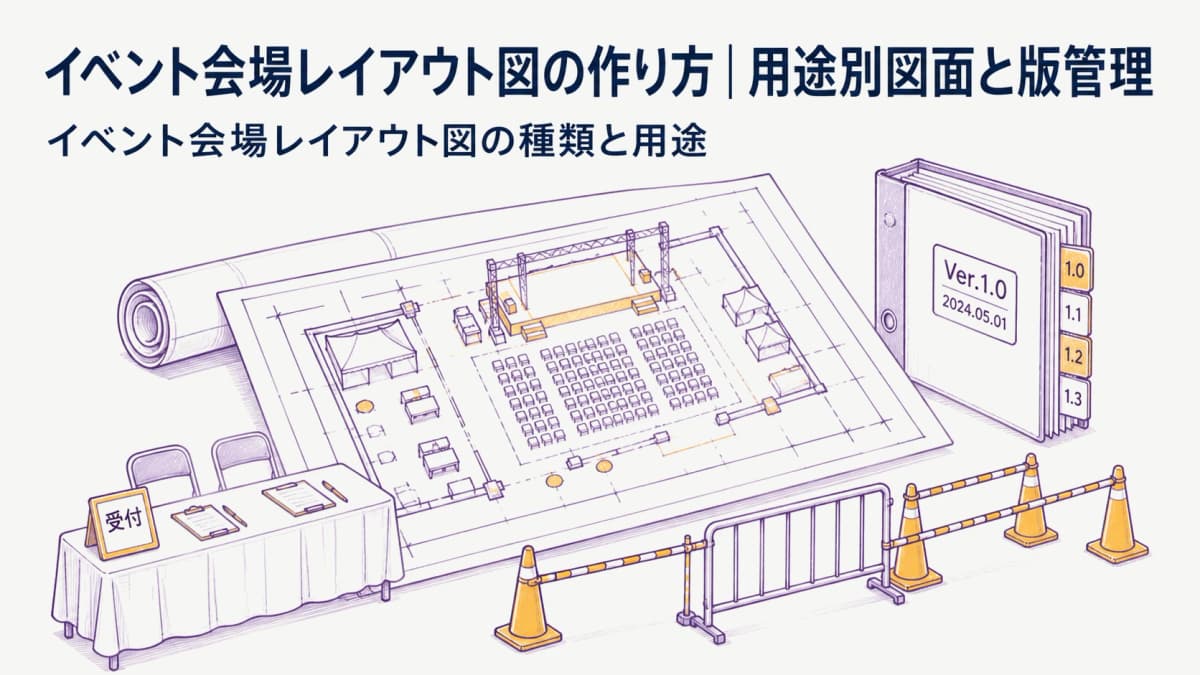 イベント会場レイアウト図の作り方|用途別図面と版管理