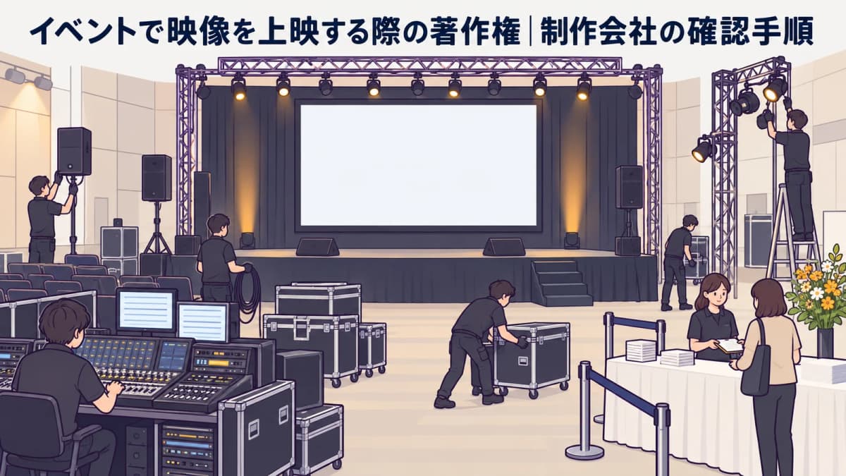 イベントで映像を上映する際の著作権|制作会社の確認手順